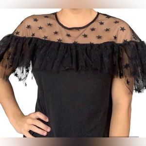 J.Crew Black Lace shirt size xxs